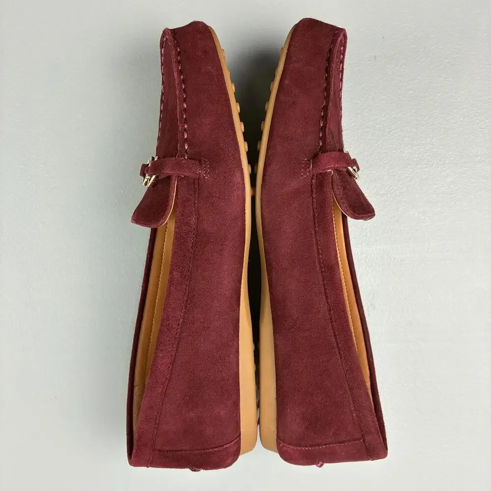 Kate Spade Bernice Women's Burgundy Suede Horsebit Loafers 9B